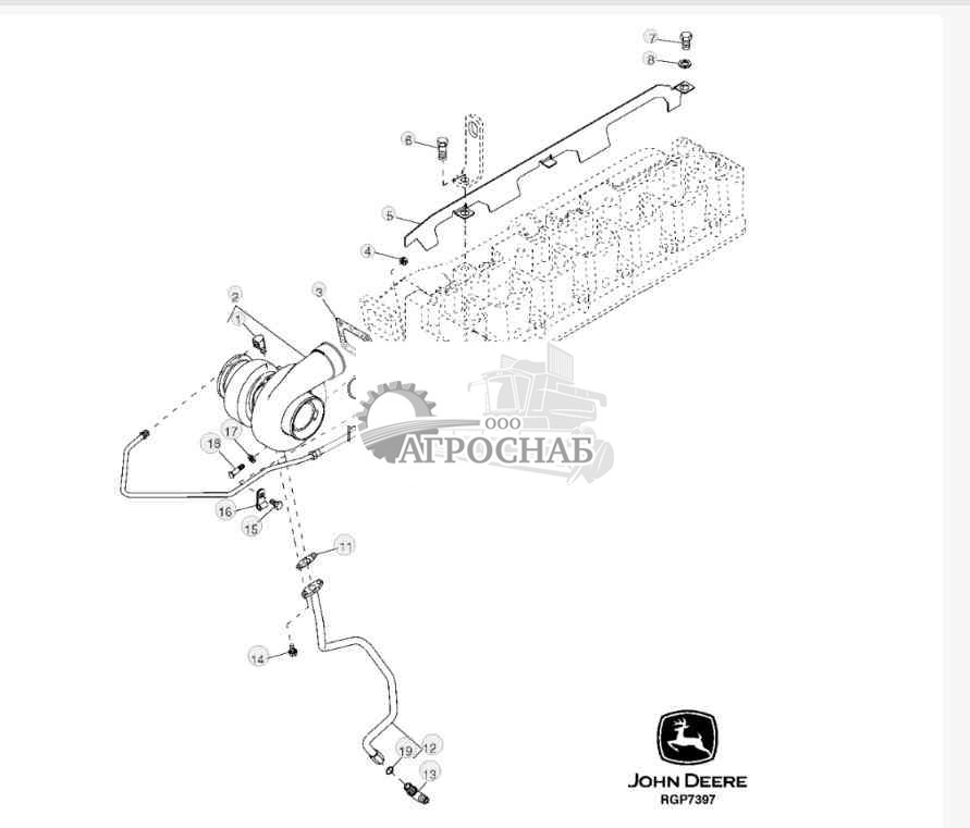 TURBOCHARGER AND OIL LINES (ESN -156457) 